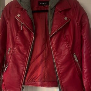Black Rivet Women's Red Leather Jacket